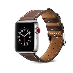 Apple Watch Series 8 45mm Armbånd i ægte læder, Brun