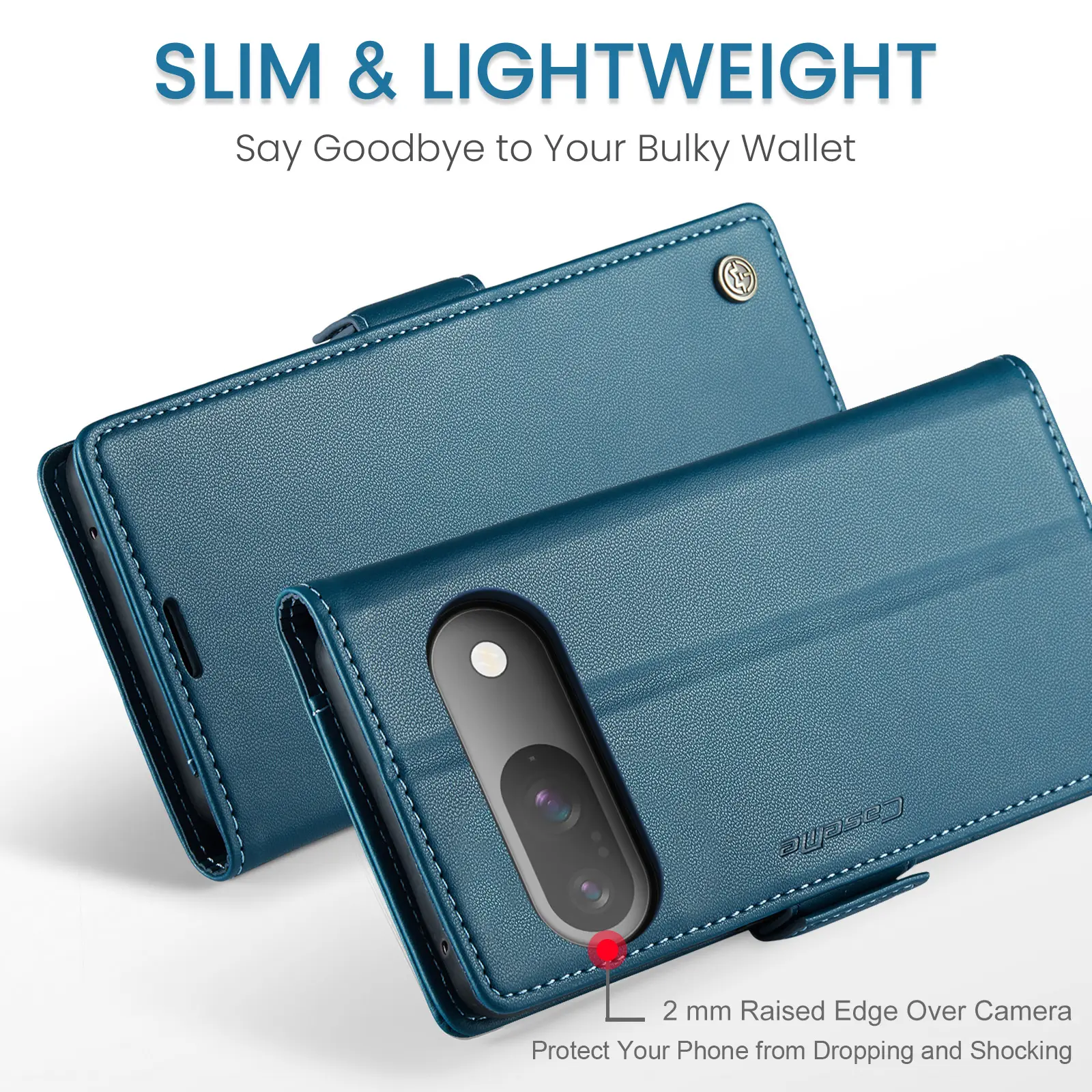 Slim Plånboksfodral RFID-skydd Google Pixel 11 Pro Blå