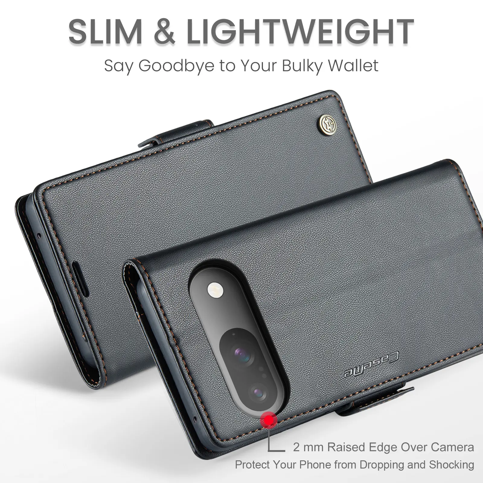 Slim Plånboksfodral RFID-skydd Google Pixel 11 Pro Svart