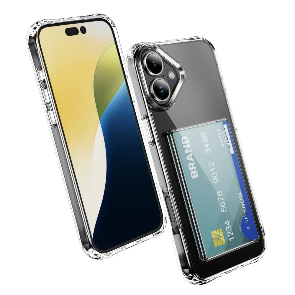 Hybridskal Kortfack iPhone 17 Genomskinlig