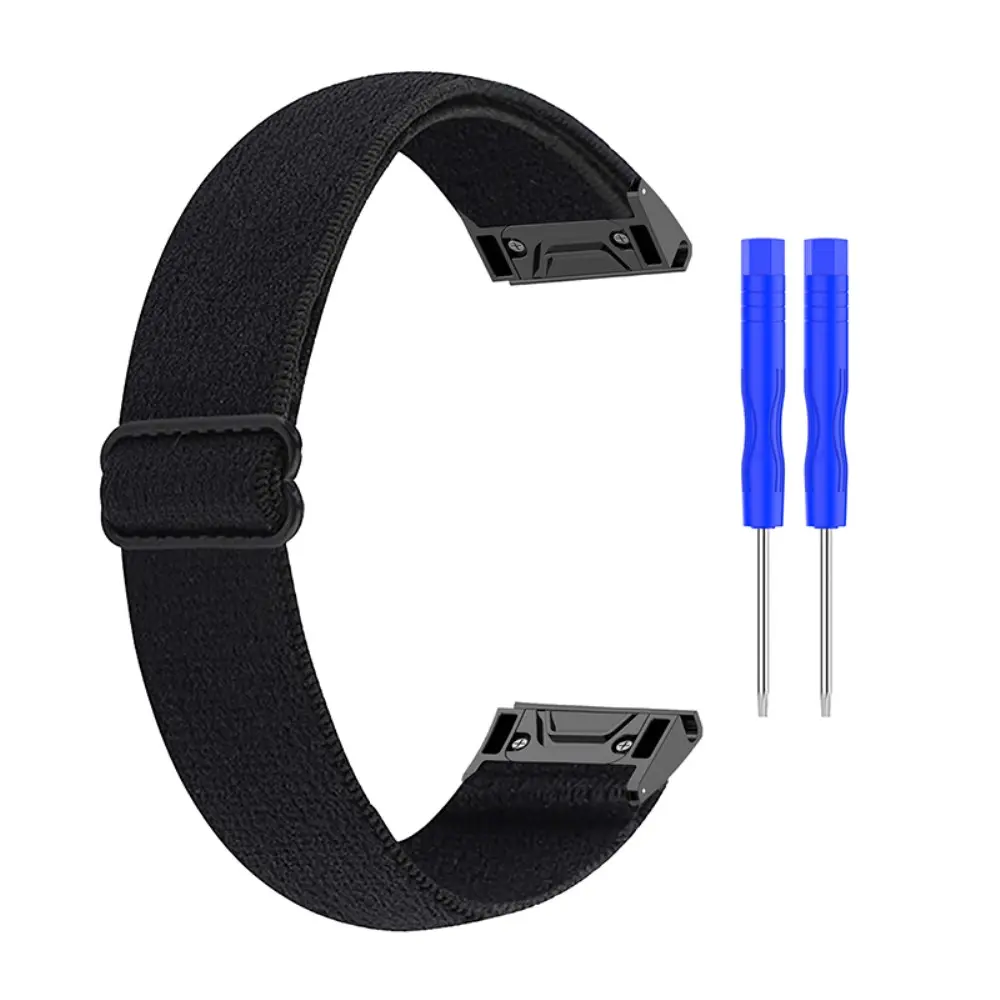 Elastiskt Nylonarmband Garmin Fenix 5S/Fenix 5S Plus Svart