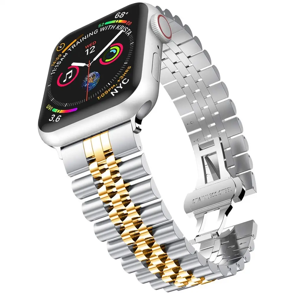 Stainless Steel Bracelet Apple Watch Series 1-3 42mm Silver/guld