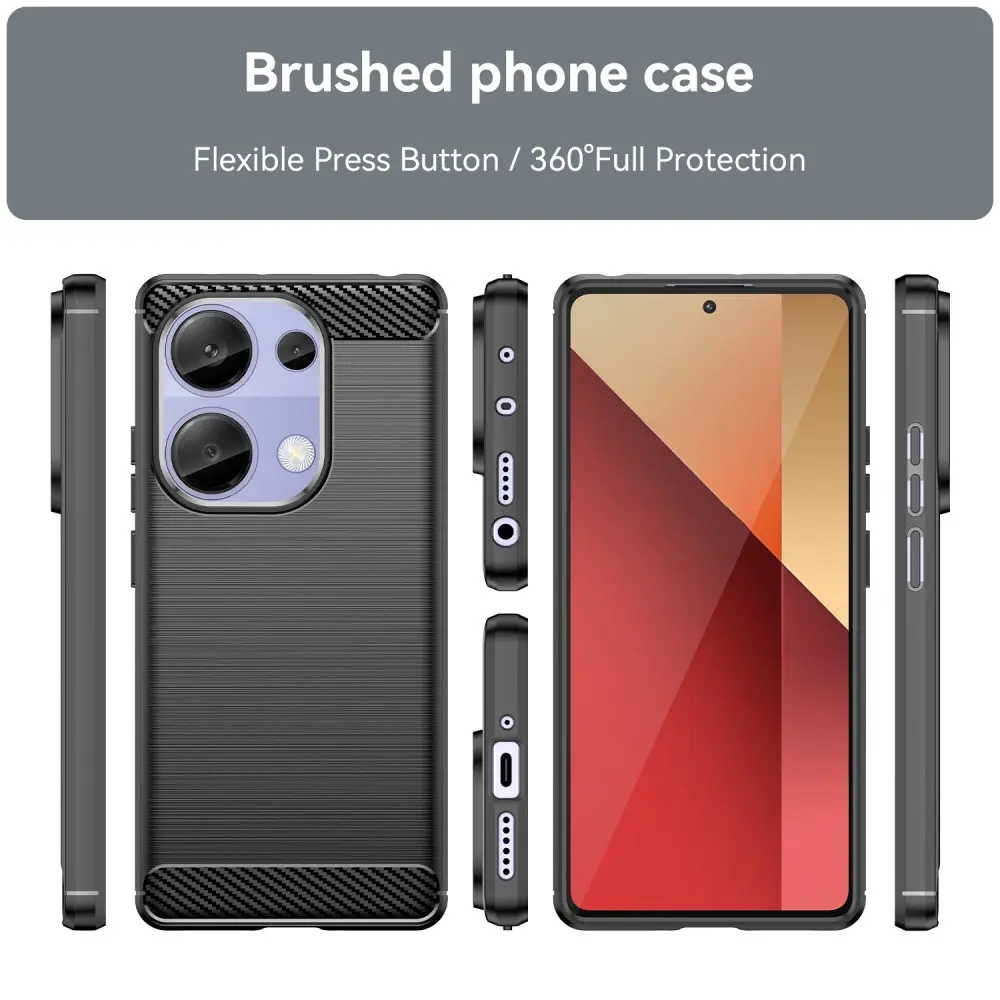 Xiaomi Redmi Note 13 4G Skal TPU Brushed Svart