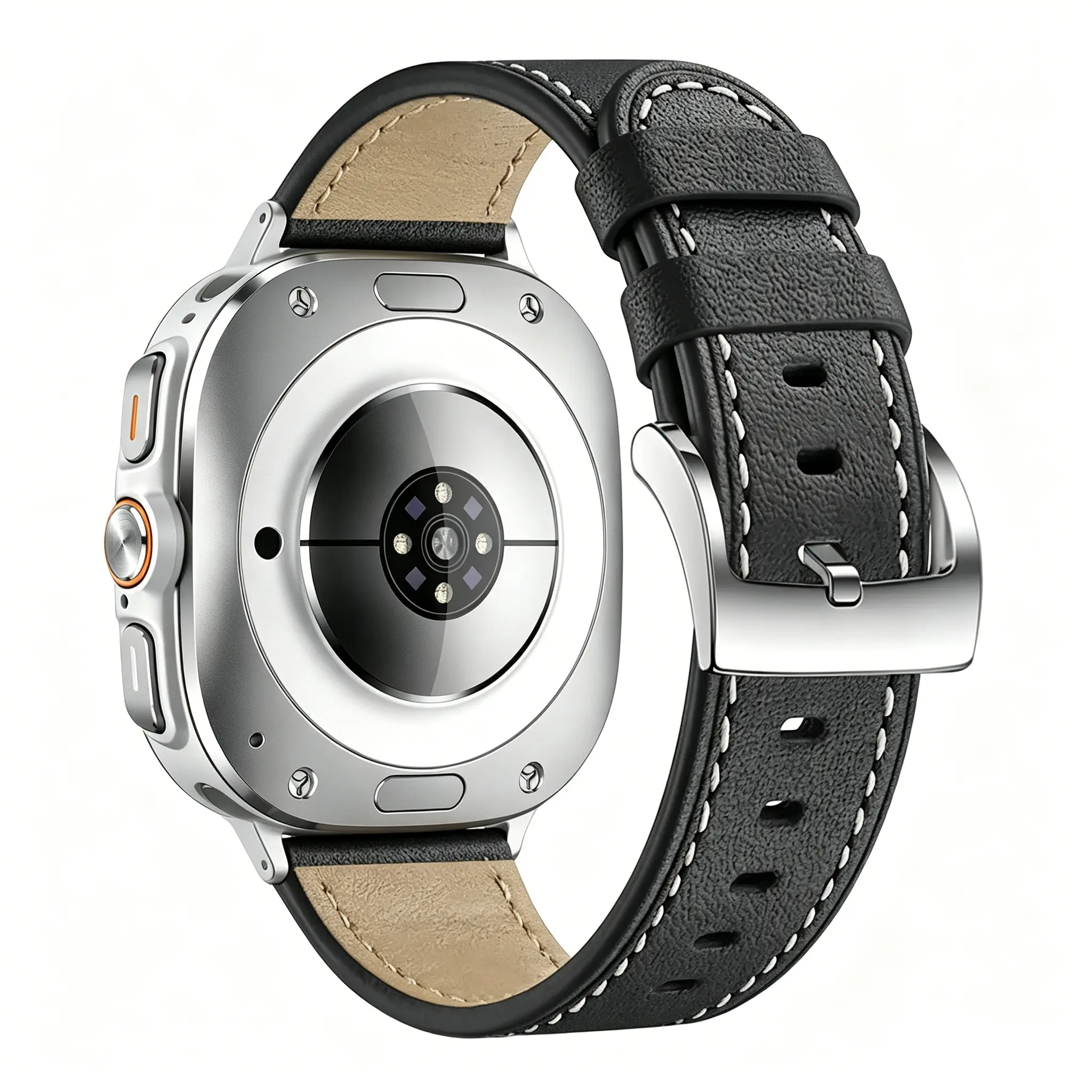 Samsung Galaxy Watch Ultra 47mm Armband i äkta läder, svart