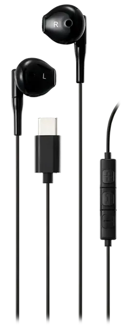 Semi-in-ear høretelefoner USB-C sort