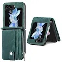 Samsung Galaxy Z Flip 7 FE Pung-etui med kortholdere og lynlås Grøn