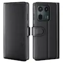 Ægte Læderetui Motorola Moto G75 Sort