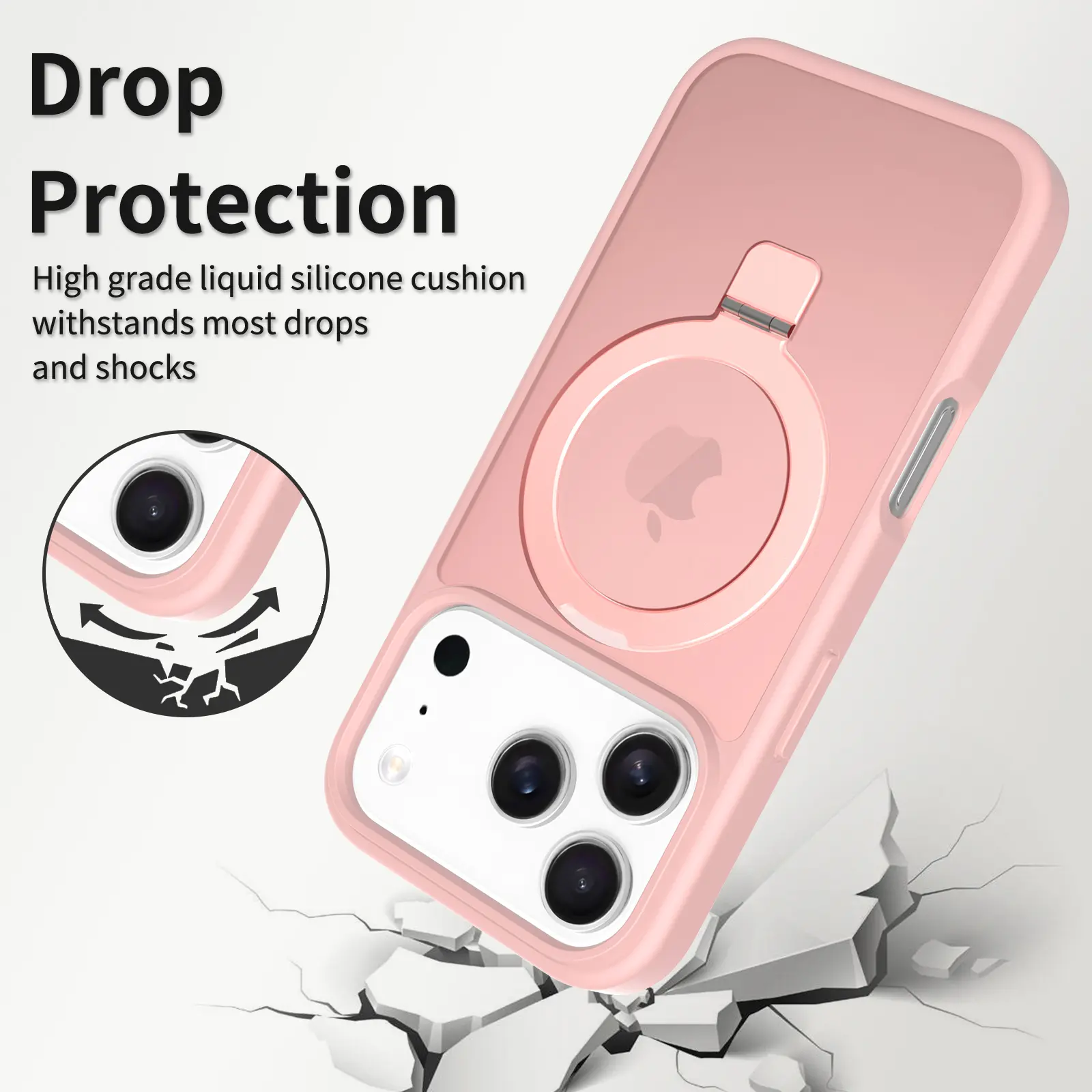 Hybridskal Magnetic Ring iPhone 17 Pro Rosa