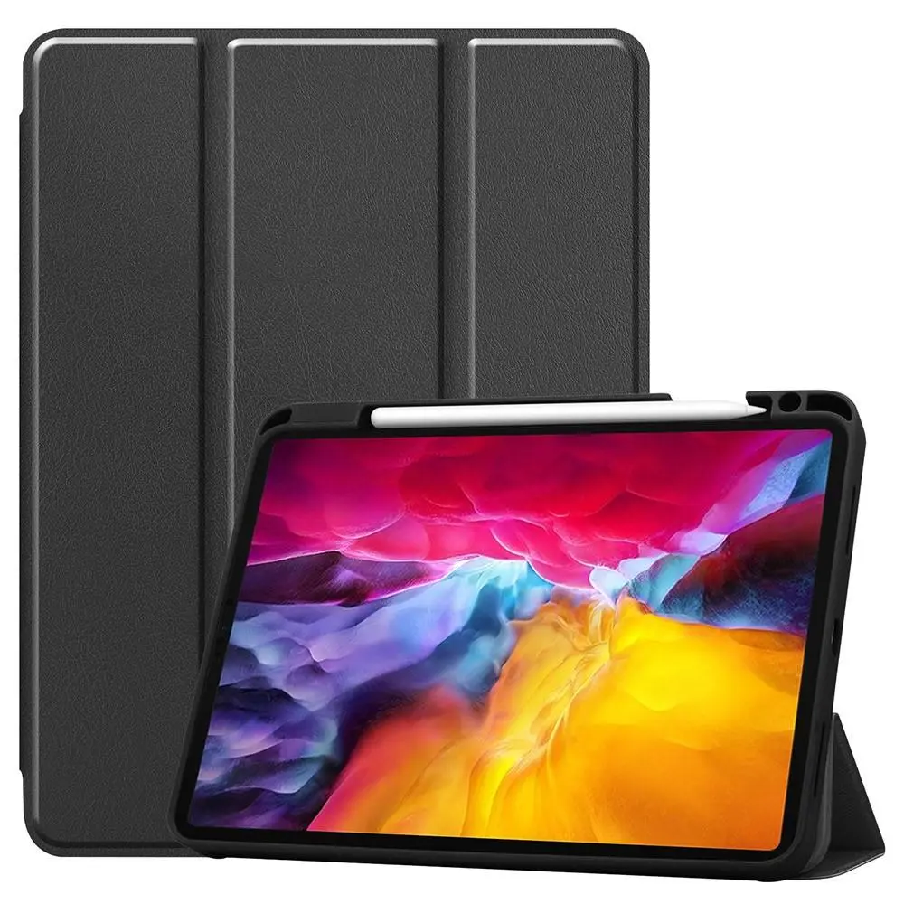 Apple iPad Pro 11 4th Gen (2022) Etui Tri-fold Pencil-holder Svart