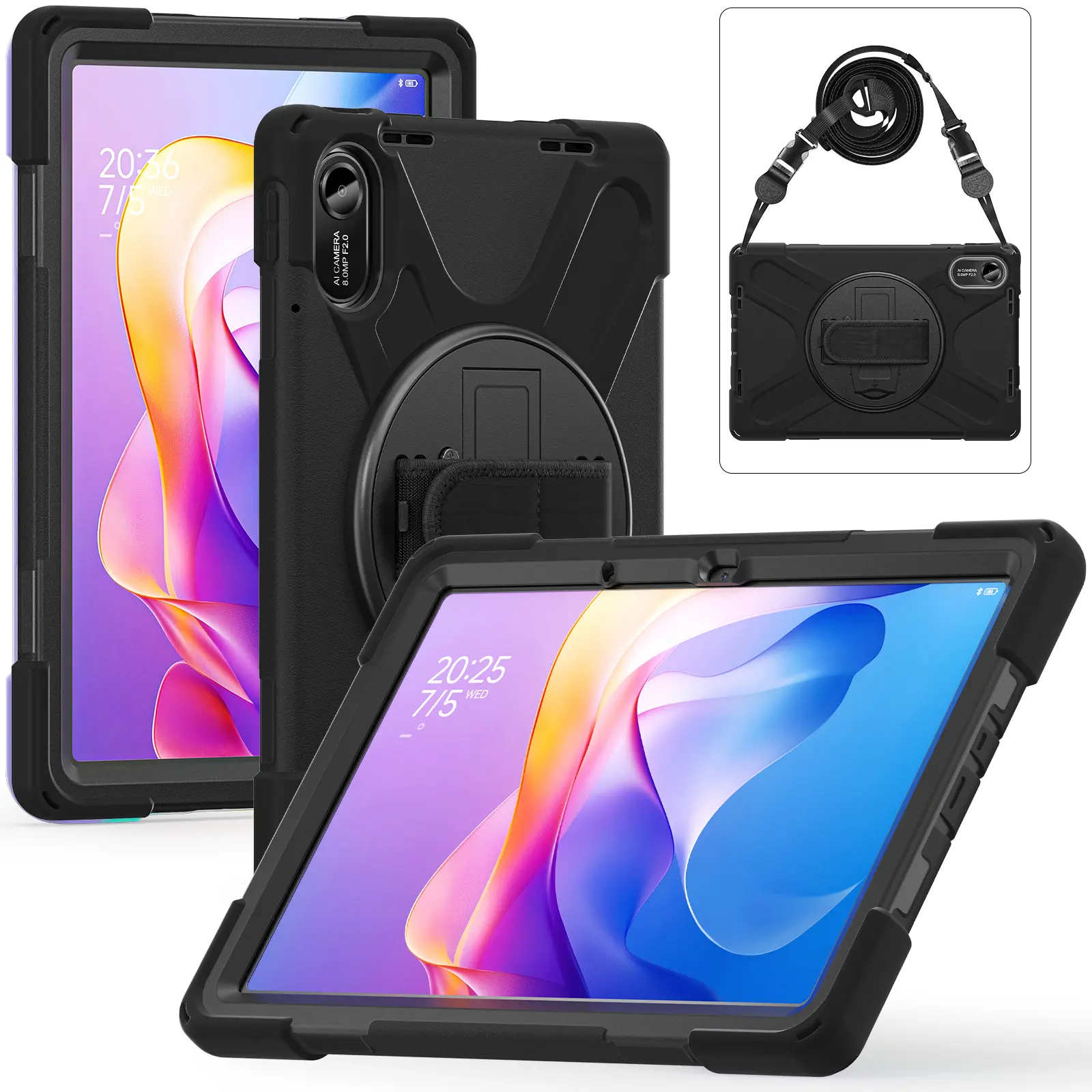 Stöttåligt Hybridskal med axelrem Xiaomi Redmi Pad 2 Svart