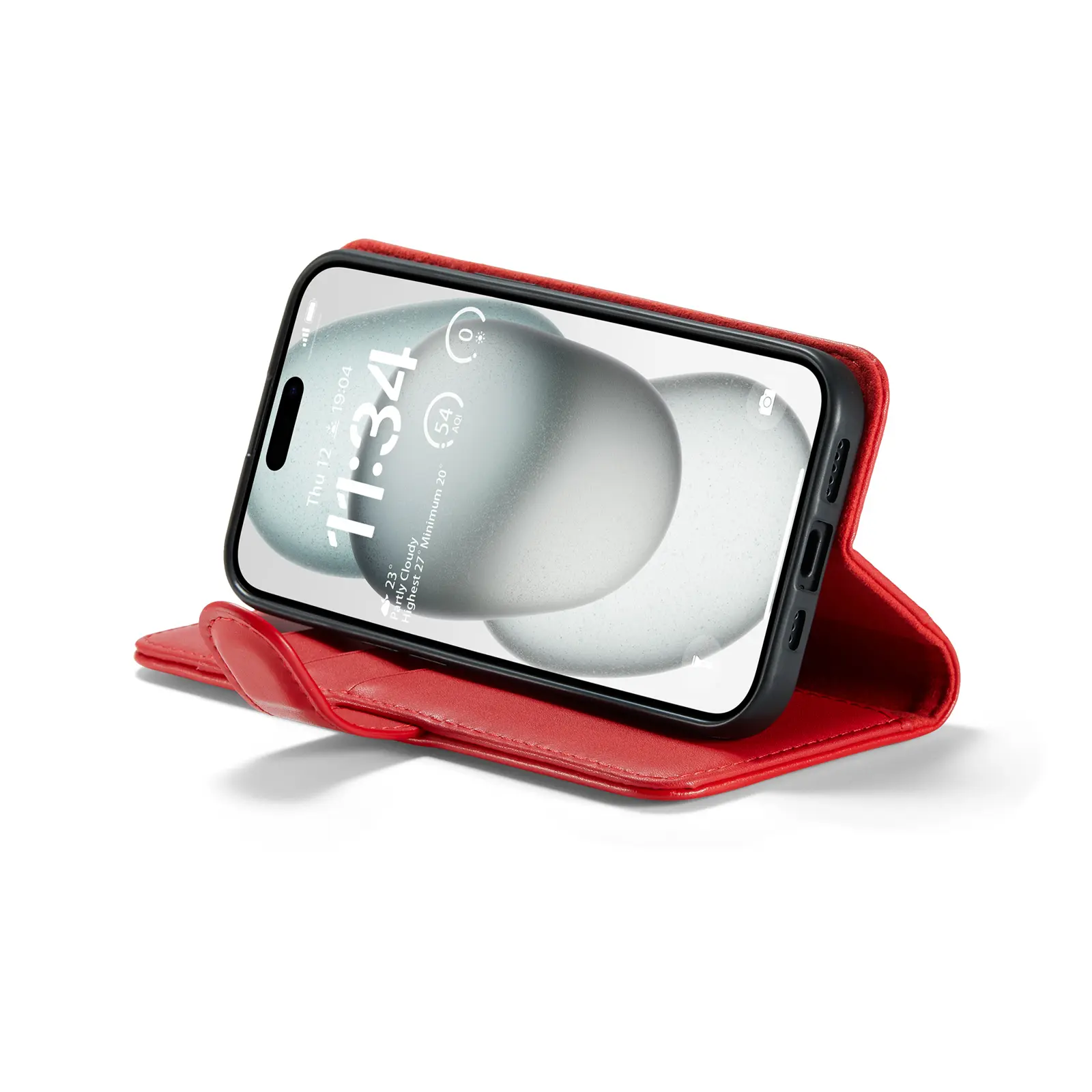 Äkta Läderfodral iPhone 13 Röd