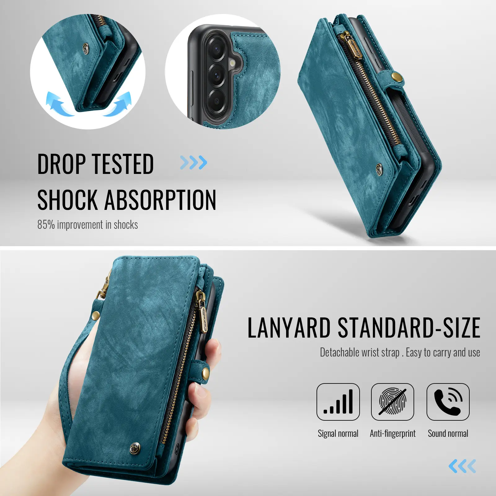 Multi-slot Plånboksfodral Samsung Galaxy A57 Blå