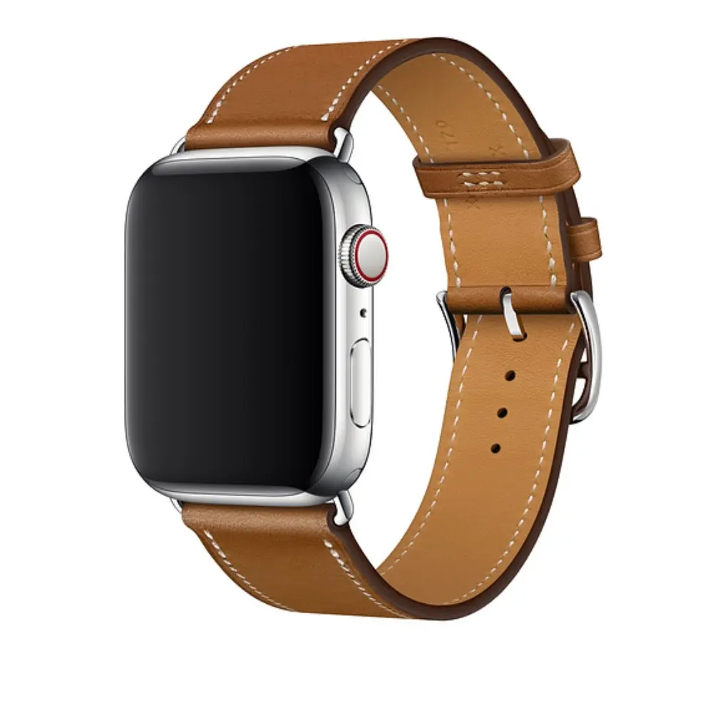 Läderarmband Apple Watch Series 10 42mm Cognac