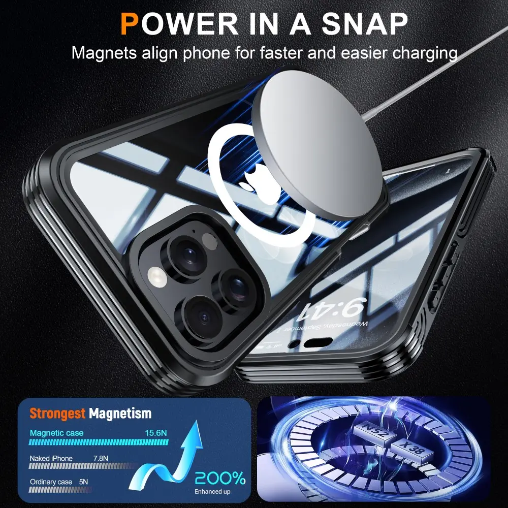 Premium Full Protection Case iPhone 16 Pro Svart