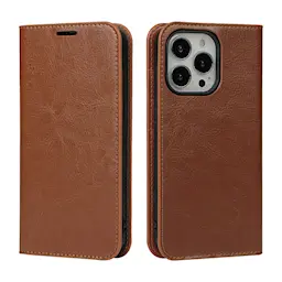 Mobilfodral Äkta Läder iPhone 13 Pro Brun