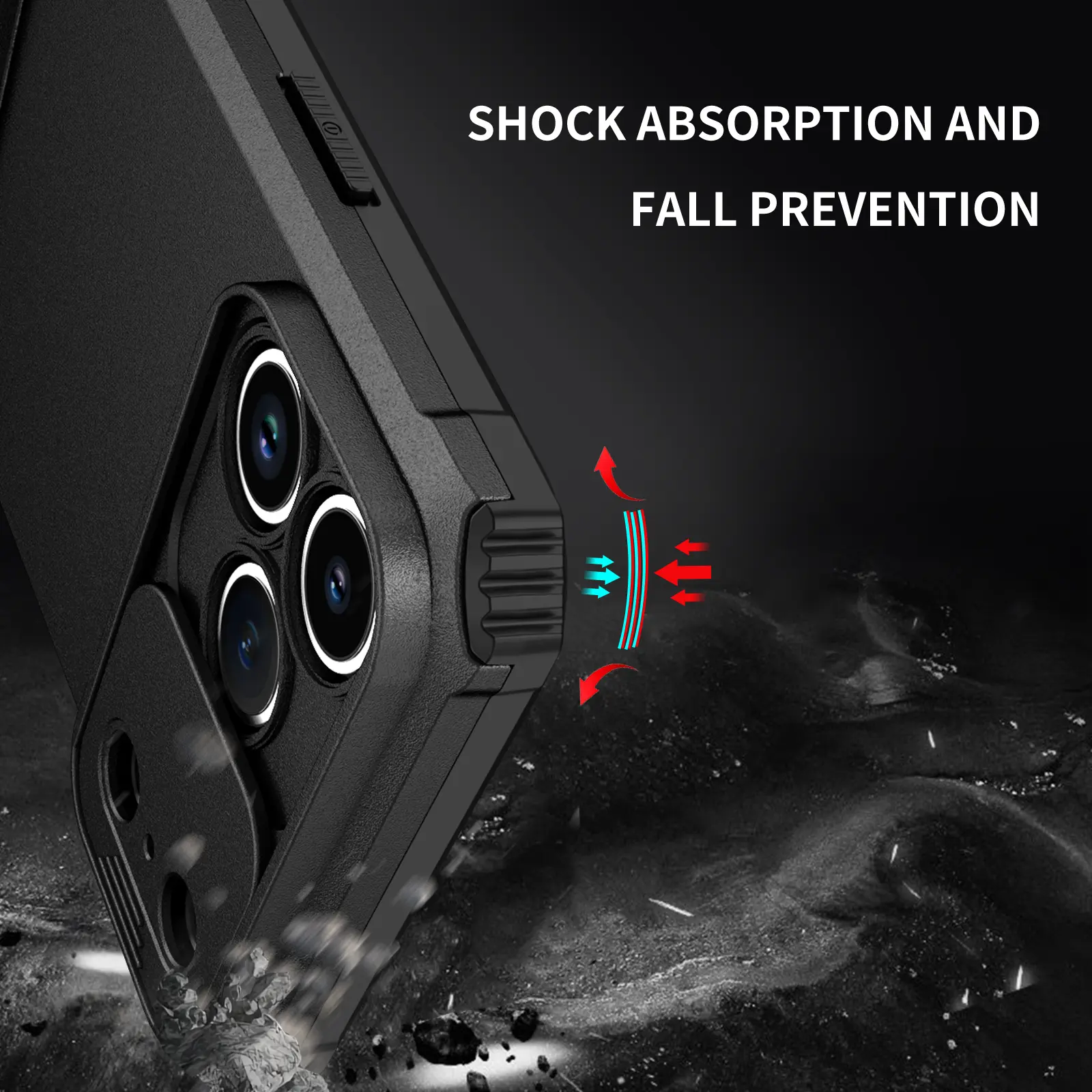 iPhone 18 Pro Max Kickstand Skal Kameraskydd Svart