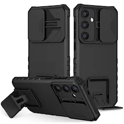 Samsung Galaxy A57 Kickstand Cover kamerabeskyttelse Sort