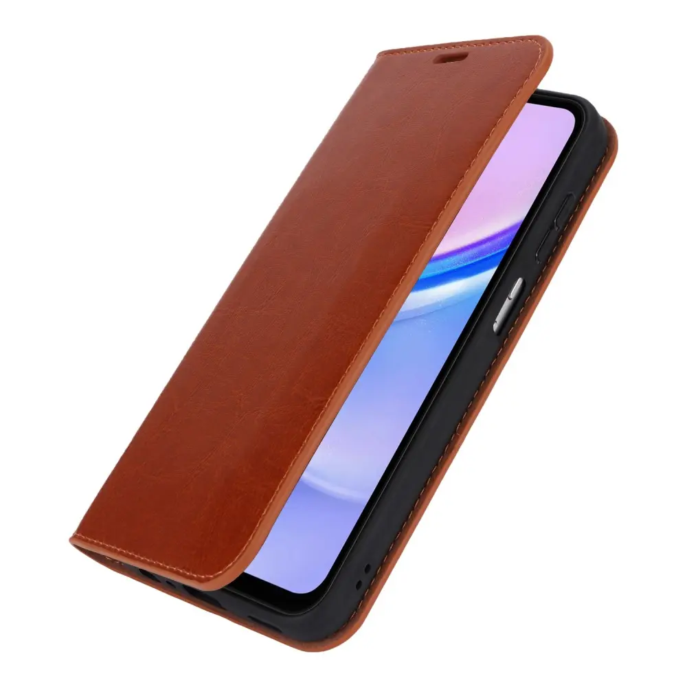 Mobilfodral Äkta Läder Samsung Galaxy A16 Brun