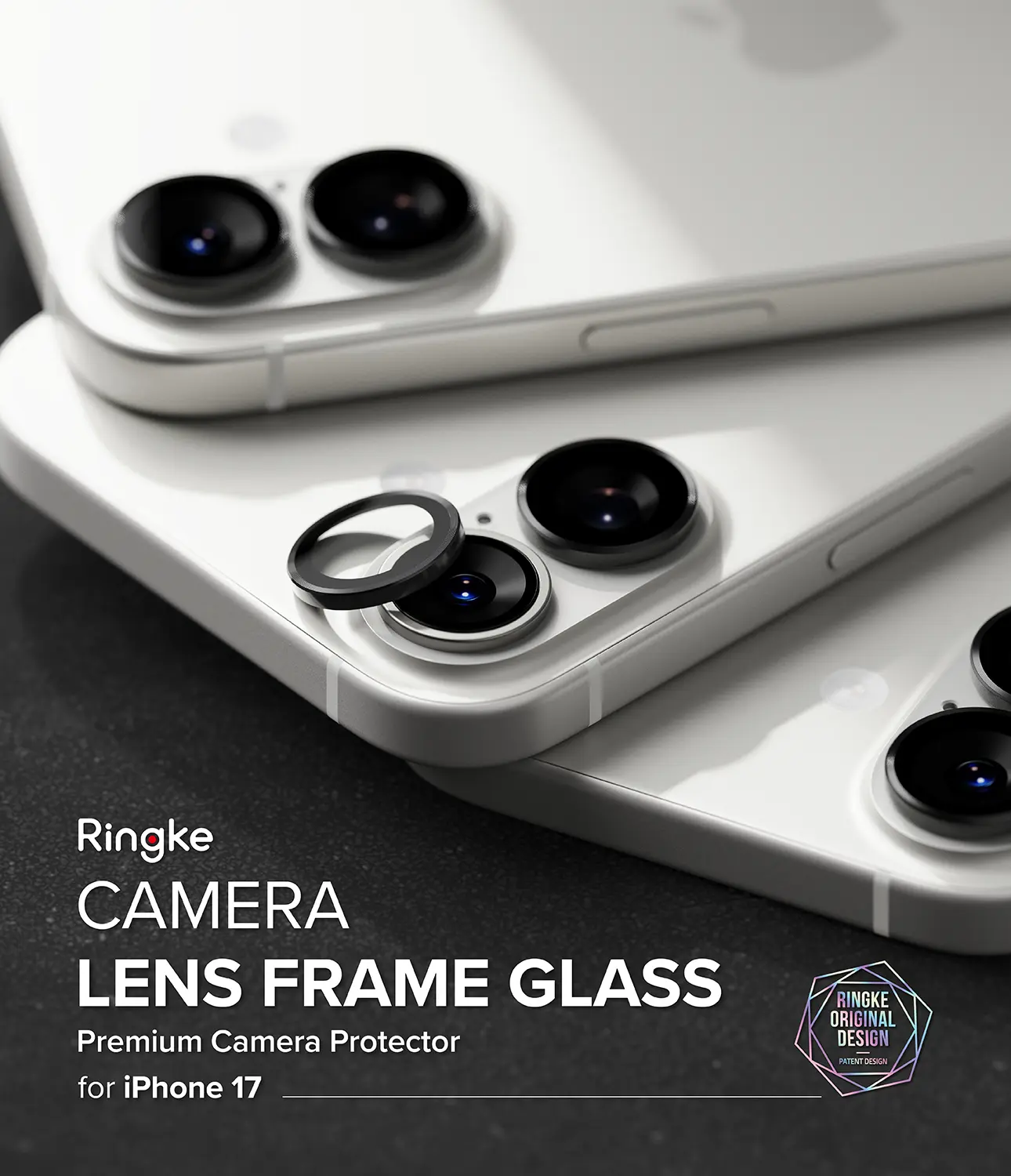 Camera Lens Frame Glass (2-pack) iPhone 17 Black