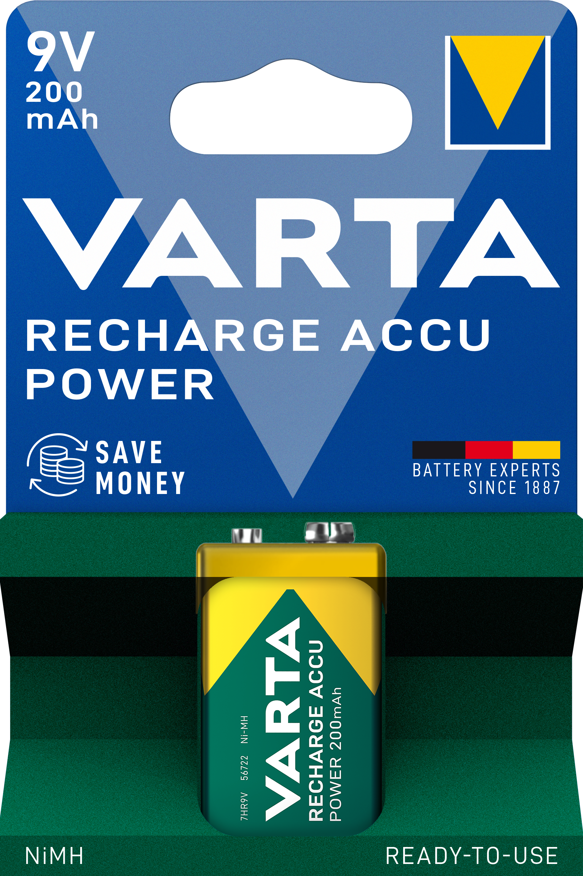 Uppladdningsbart 9V-batteri 200mAh
