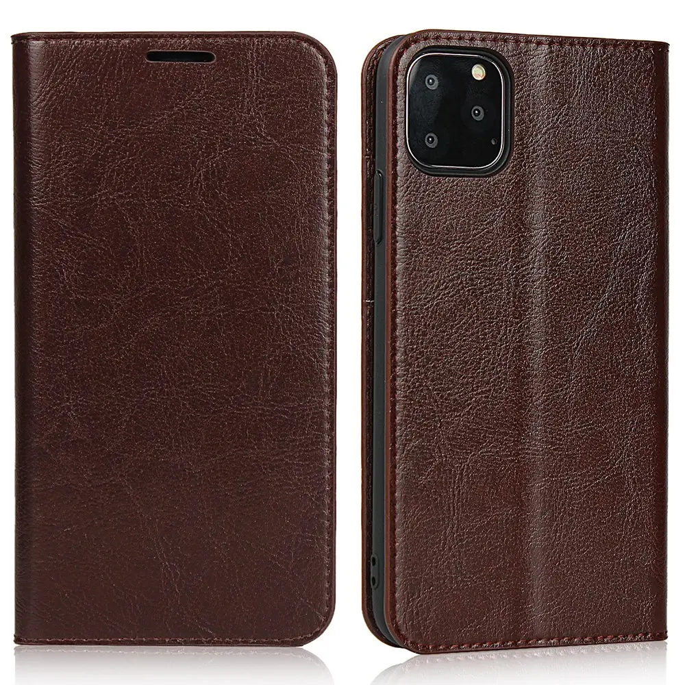 Mobilfodral Äkta Läder iPhone 11 Pro Mörkbrun