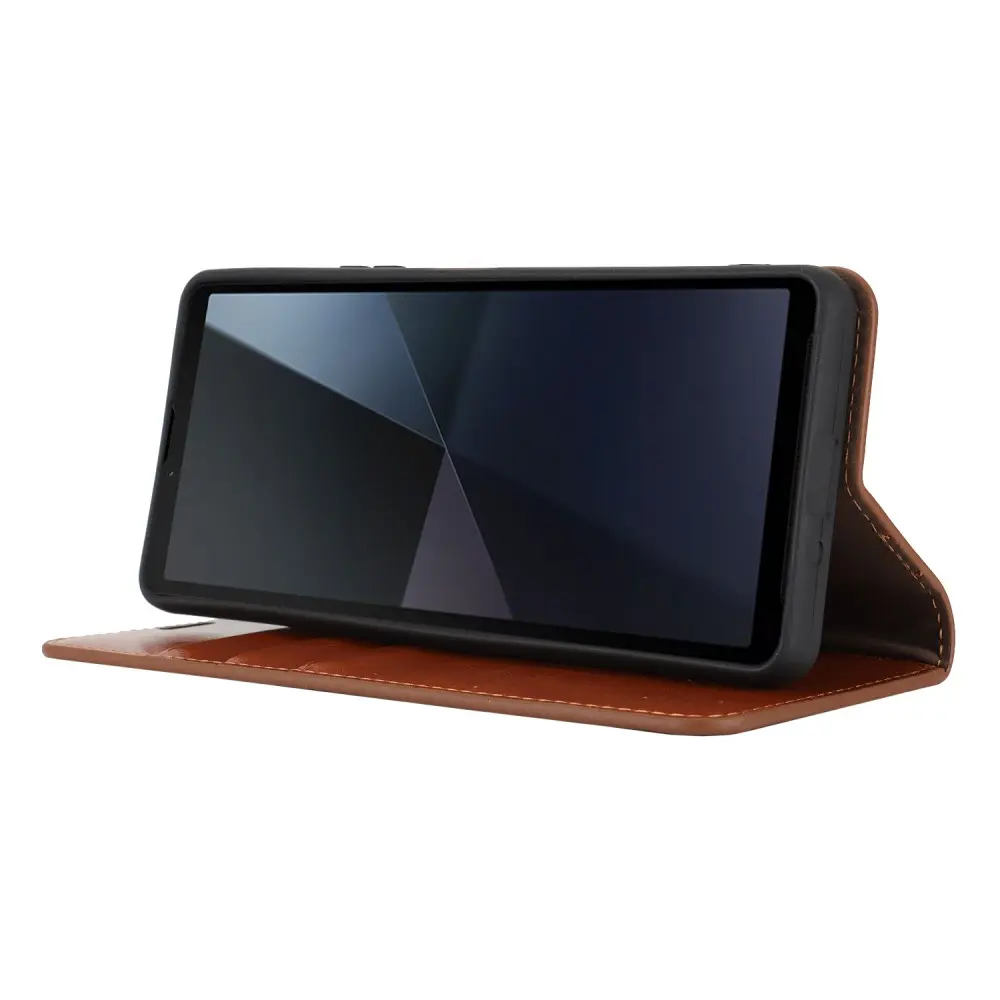 Mobilfodral Äkta Läder Sony Xperia 10 VI Brun