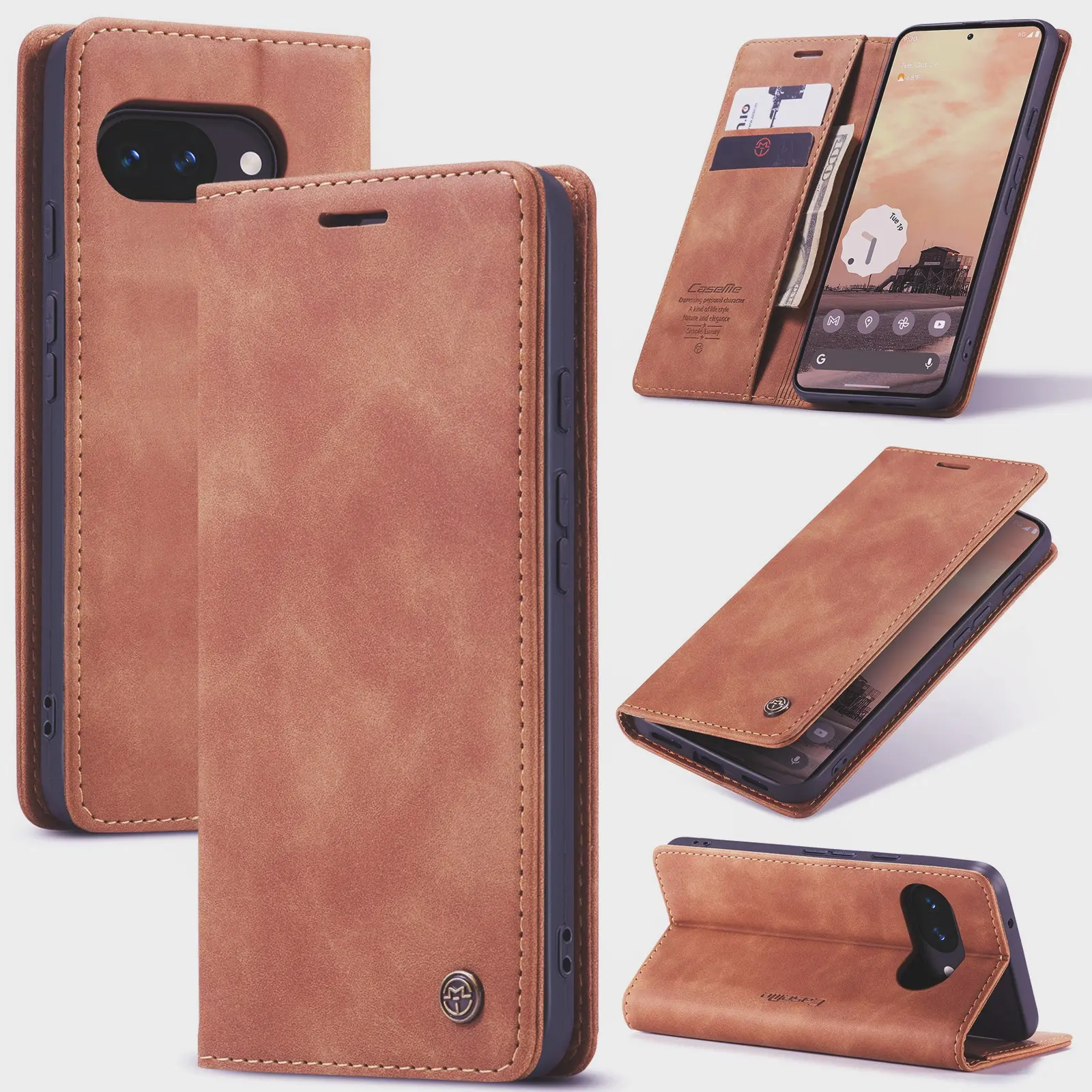 Google Pixel 10a Slankt pungetui, Brun