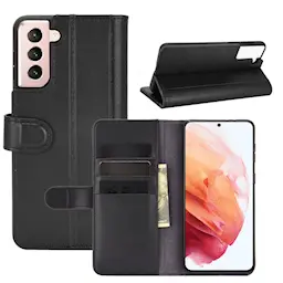 Aito Nahkakotelo Samsung Galaxy S21 Musta