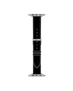 Apple Watch Series 8 41mm Klassiskt armband i veganskt läder, Iconic Black