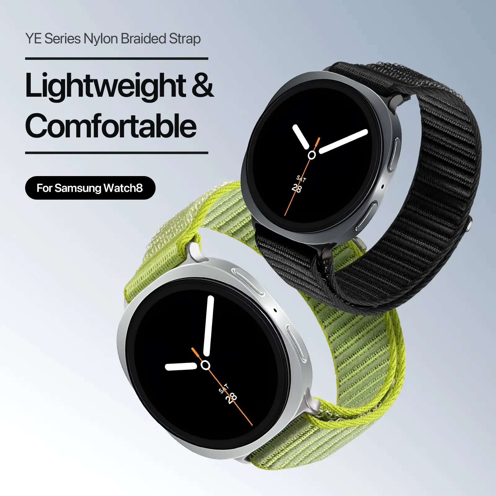 Nylon Armband Samsung Galaxy Watch 9 40mm Svart
