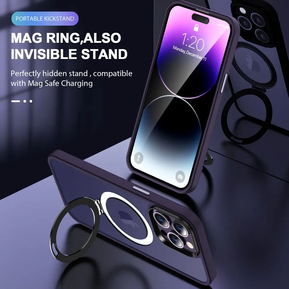 Hybridskal Magnetic Ring iPhone 14 Pro Violet