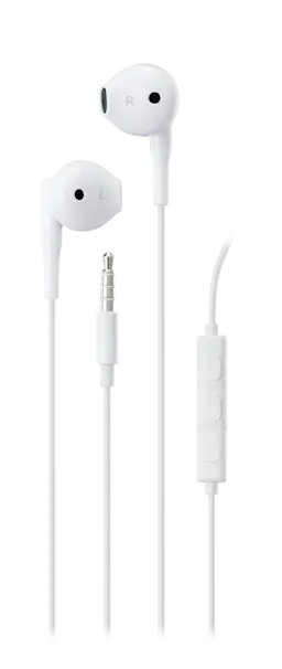 Semi-in-ear hodetelefoner 3.5mm hvit
