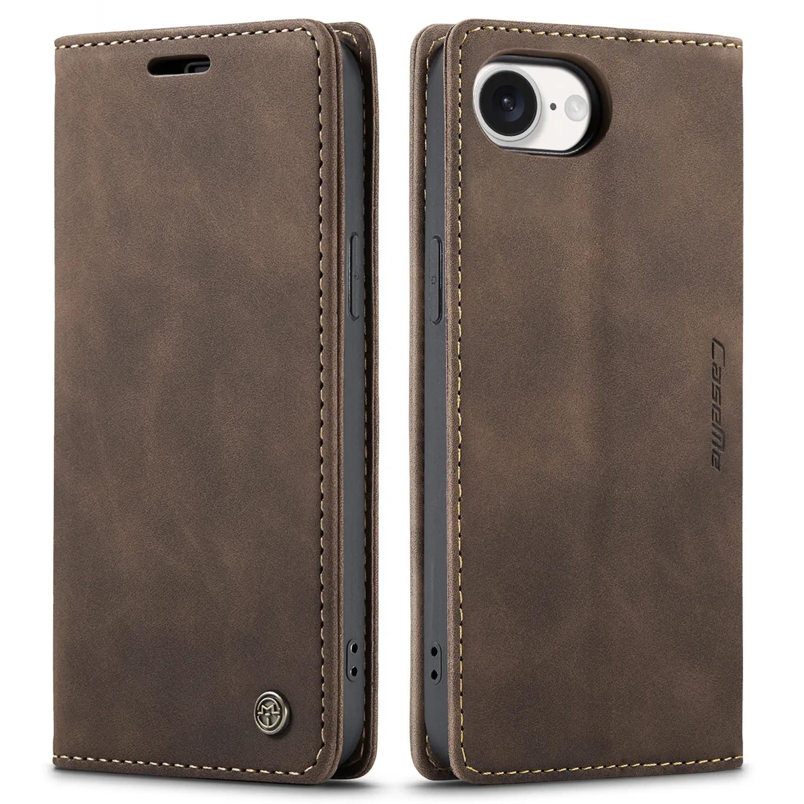 Slim Plånboksfodral iPhone 16e Brun