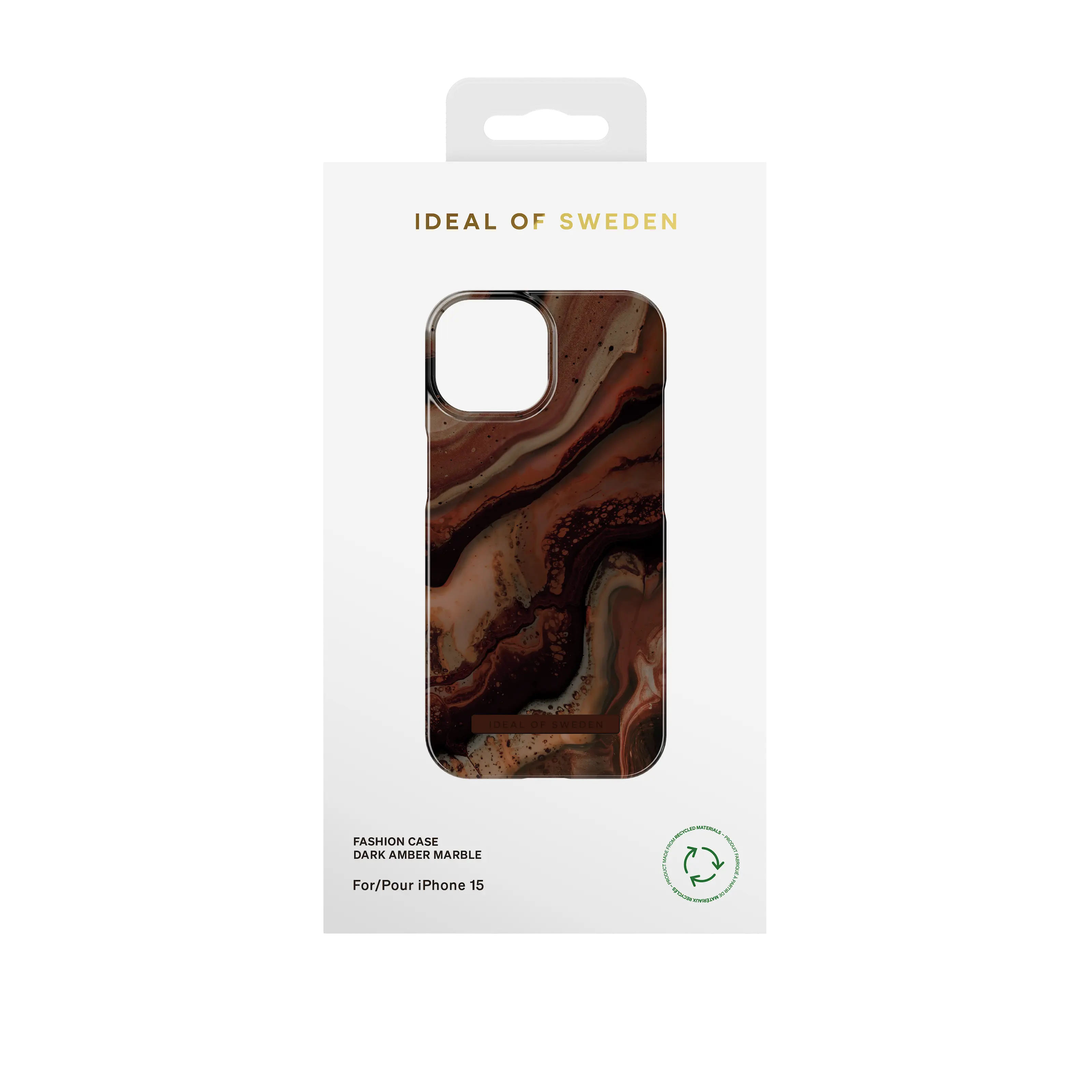 Fashion Case iPhone 15 Dark Amber Marble