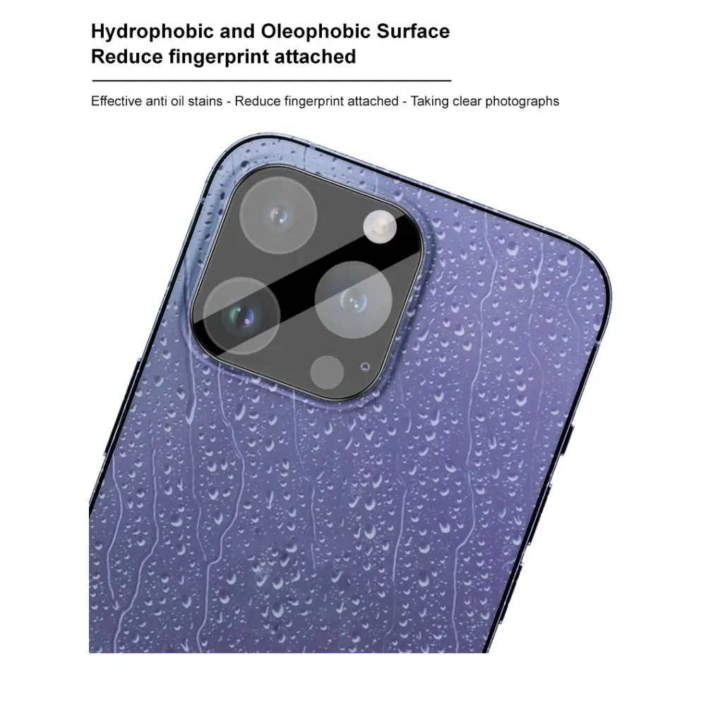 Härdat Glas 0.2mm Linsskydd iPhone 15 Pro Svart