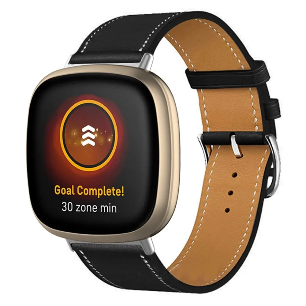 Læderrem Fitbit Versa 4 Sort