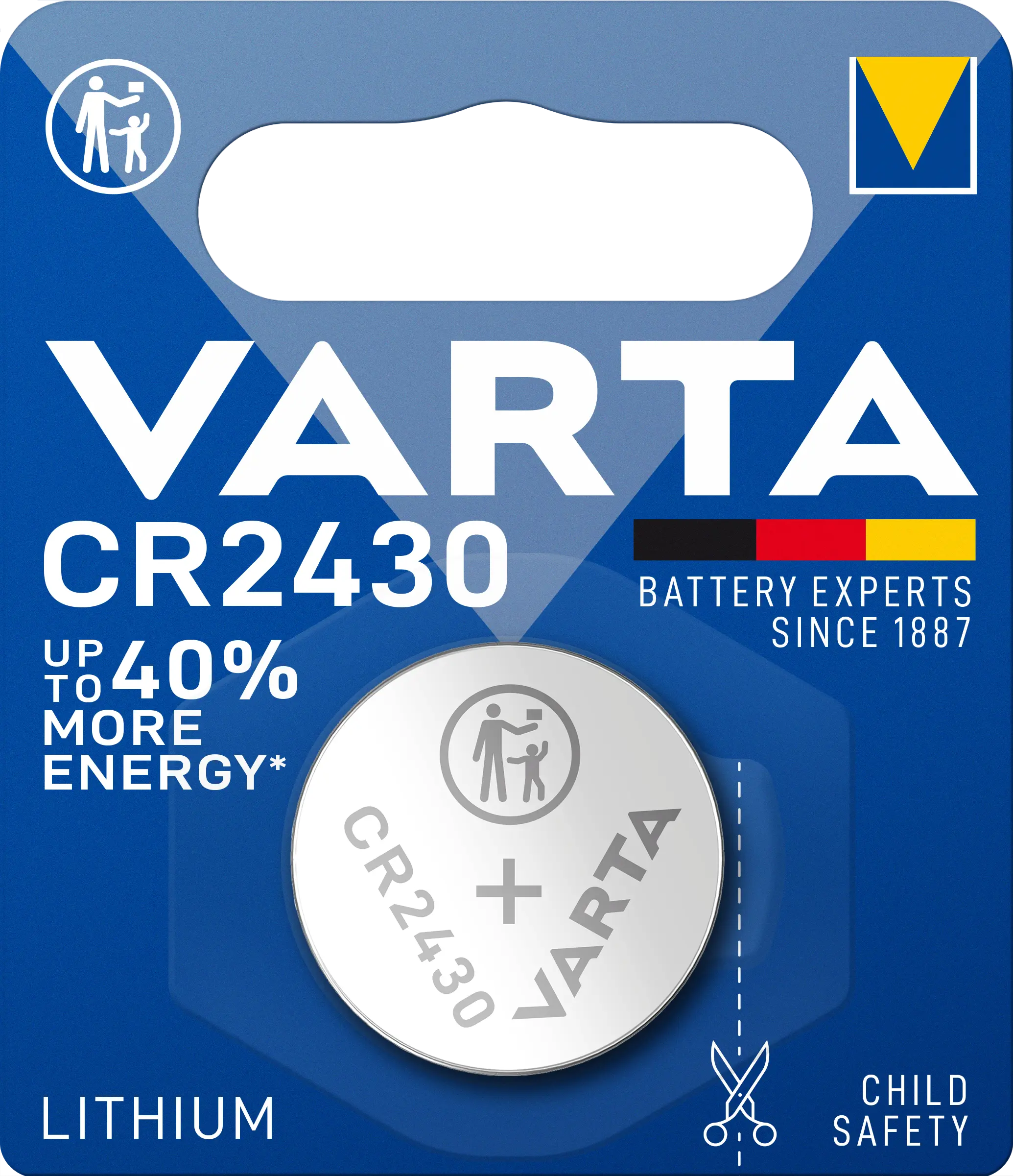 Knappcellebatteri litium CR2430