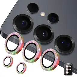 Glitter Linsebeskyttelse Aluminium Samsung Galaxy S26 Ultra Regnbue