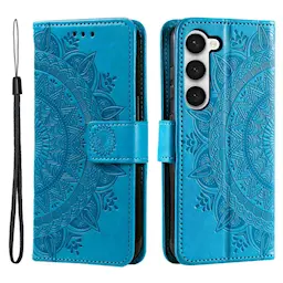 Nahkakotelo Mandala Samsung Galaxy S23 sininen