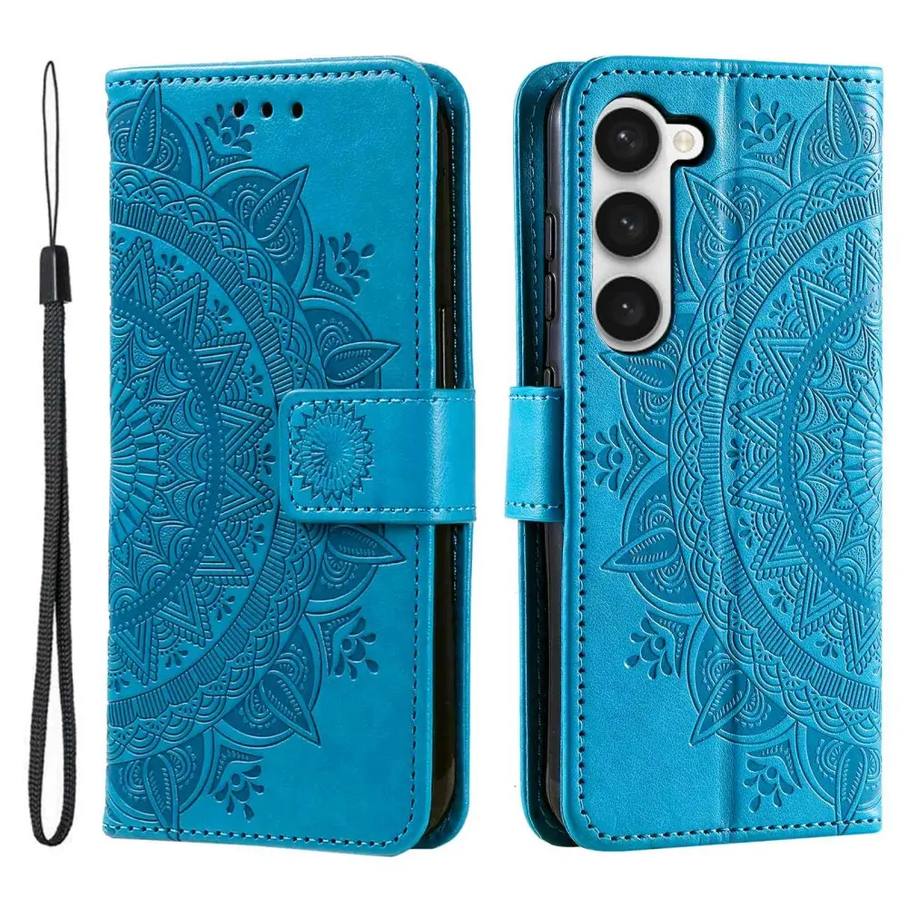 Læderetui Mandala Samsung Galaxy S23 blå