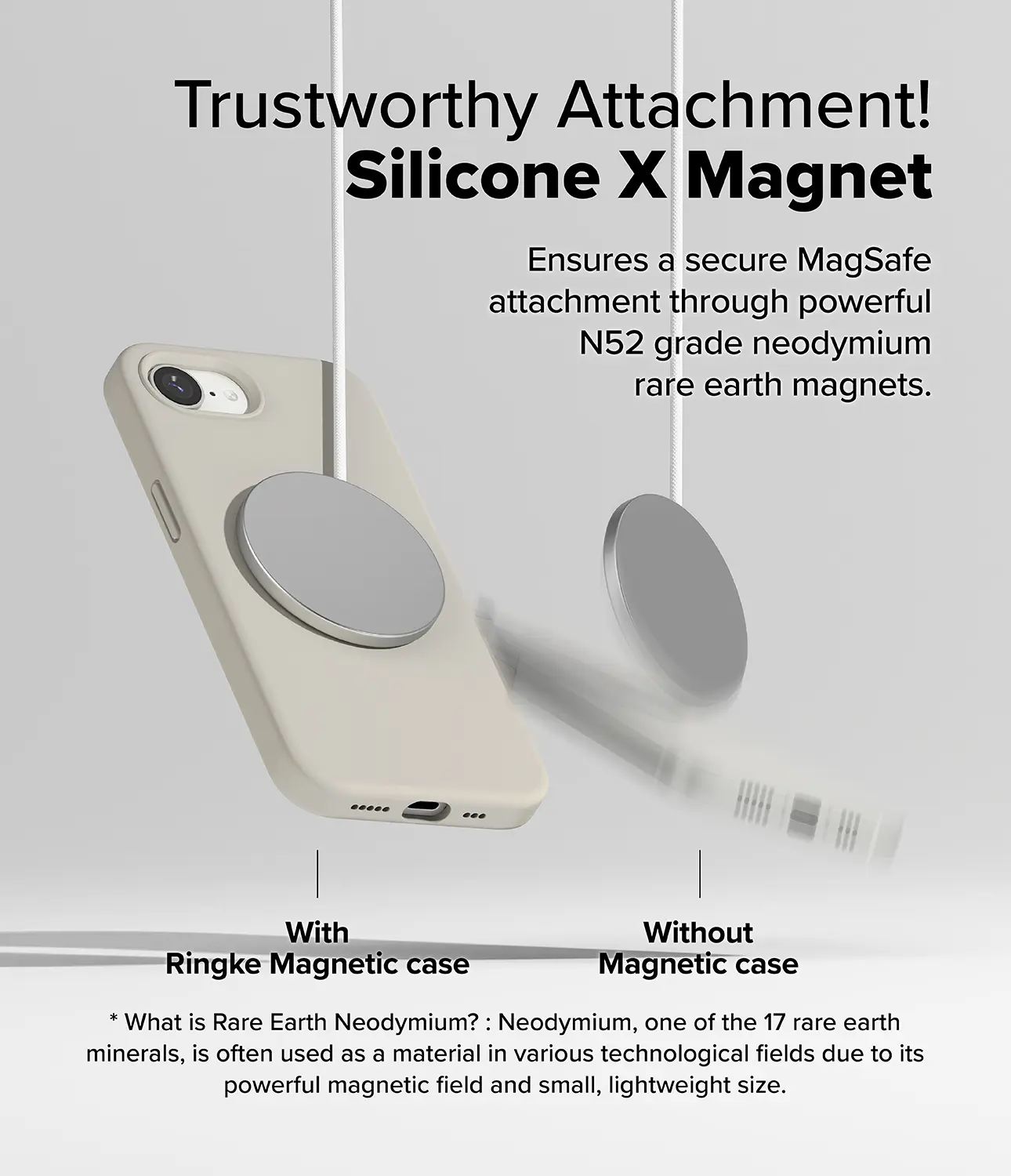 Silicone Magnetic Case iPhone 17e Stone