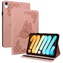 Læderetui Sommerfugle Apple iPad Mini 8th Gen (2026) Lyserød