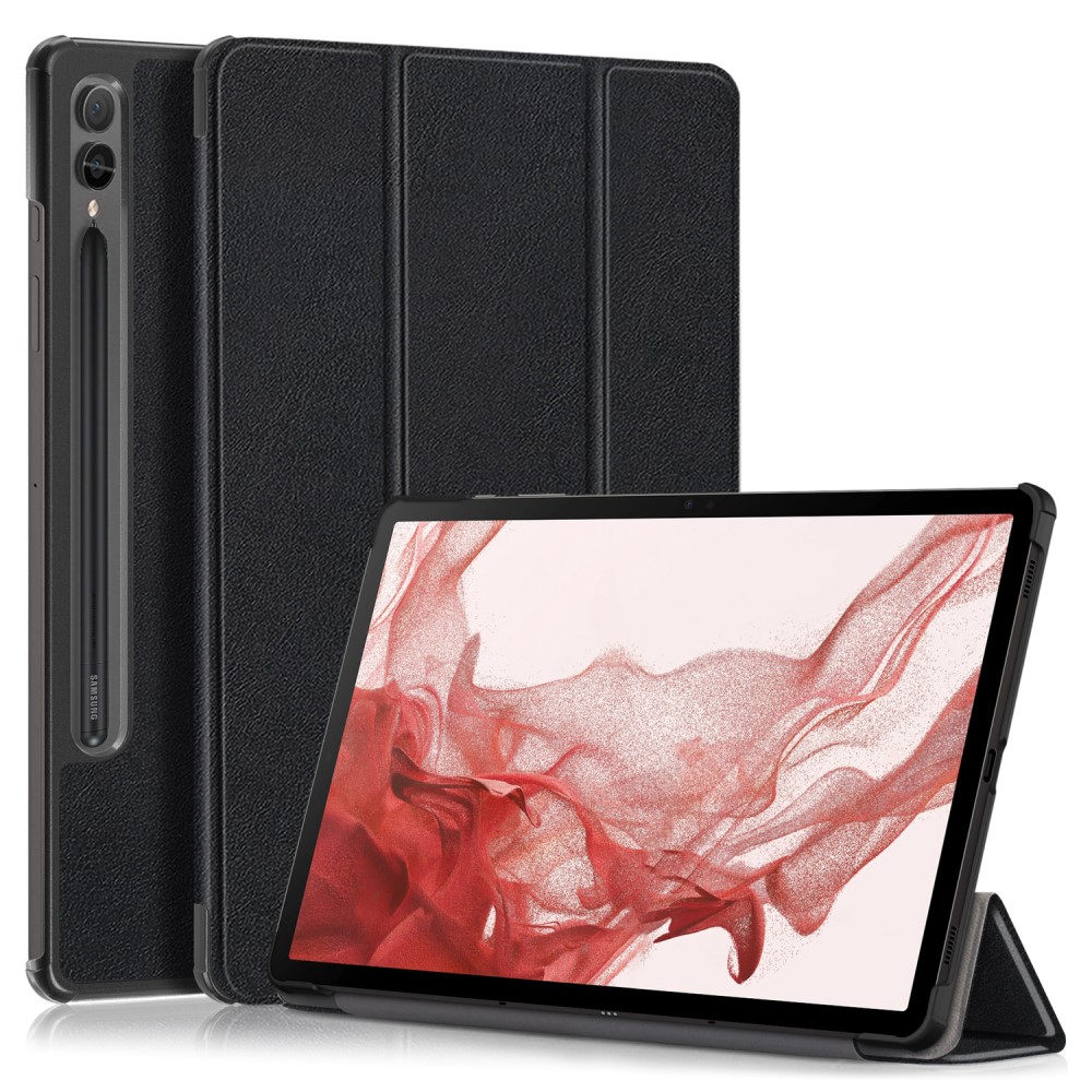 Etui Tri-fold Samsung Galaxy Tab S9 Svart - Beskyttende deksel med støttefunksjon