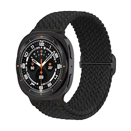 Punottu joustava nailonranneke Samsung Galaxy Watch 8 44mm Musta