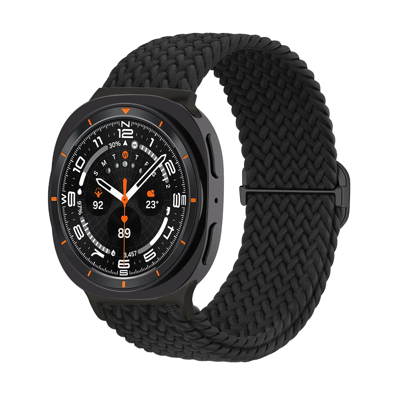 Samsung Galaxy Watch 8 40mm Flettet stretchrem, Sort