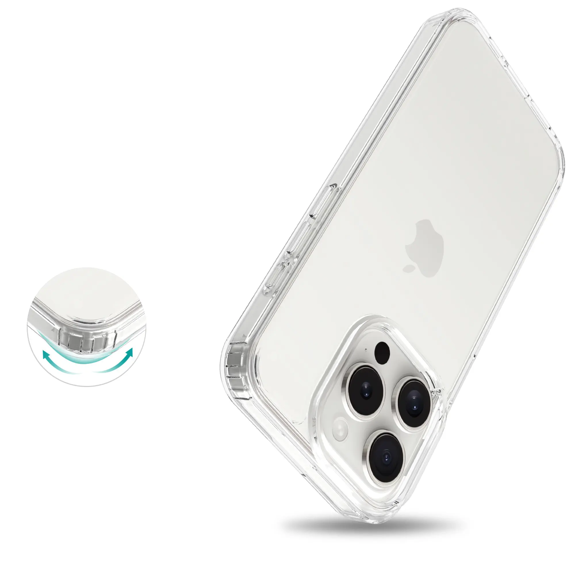 Hybridskal iPhone 15 Pro Genomskinlig