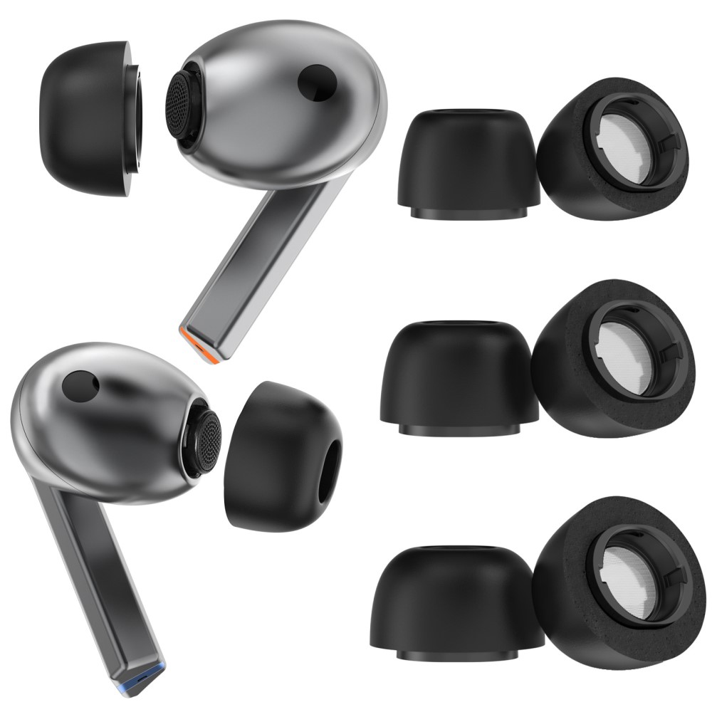 Ahastyle Memory Foam Ear Tips (3-pack) Samsung Galaxy Buds 3 Pro svart - Medium Memory Foam-ørepropper