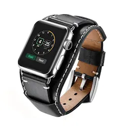 Brett Nahkaranneke Apple Watch 45mm Series 9 musta