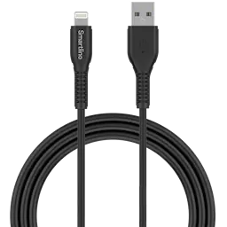 Slidstærk opladningskabel 2m Lightning, Sort