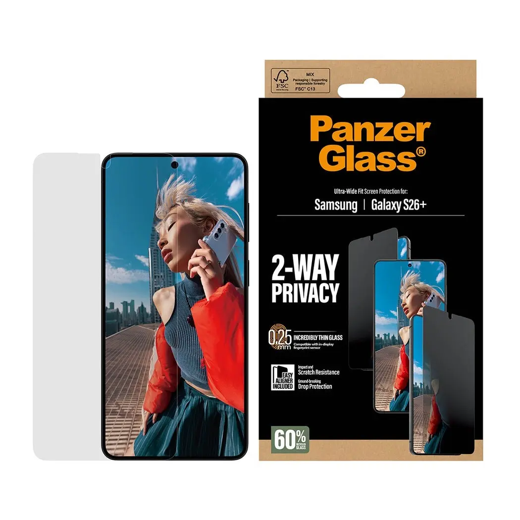 Samsung Galaxy S26 Privacy Screen Protector (with EasyAligner) Ultra Wide Fit